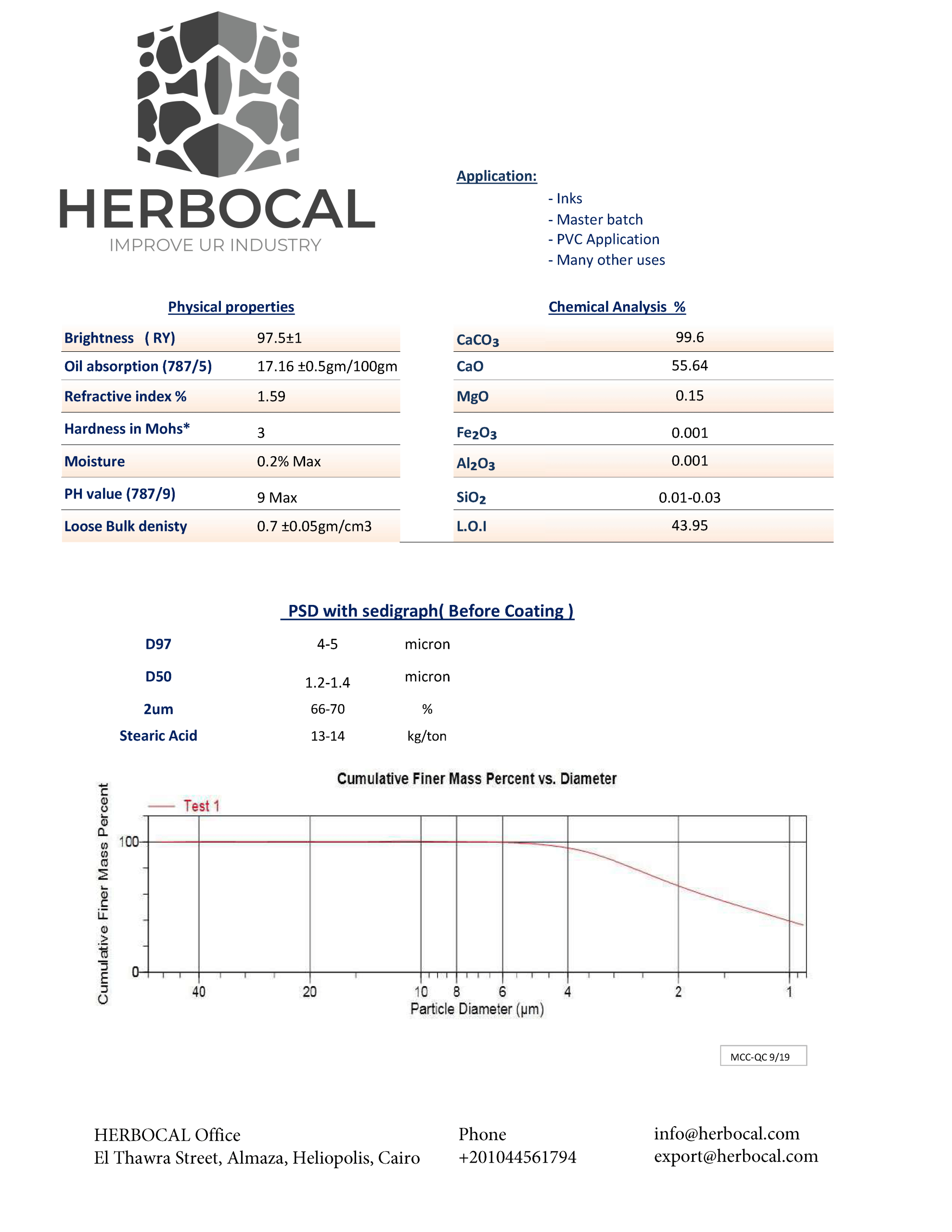 HERBOCAL — Calcium Carbonate Manufacturer in Minya, Egypt