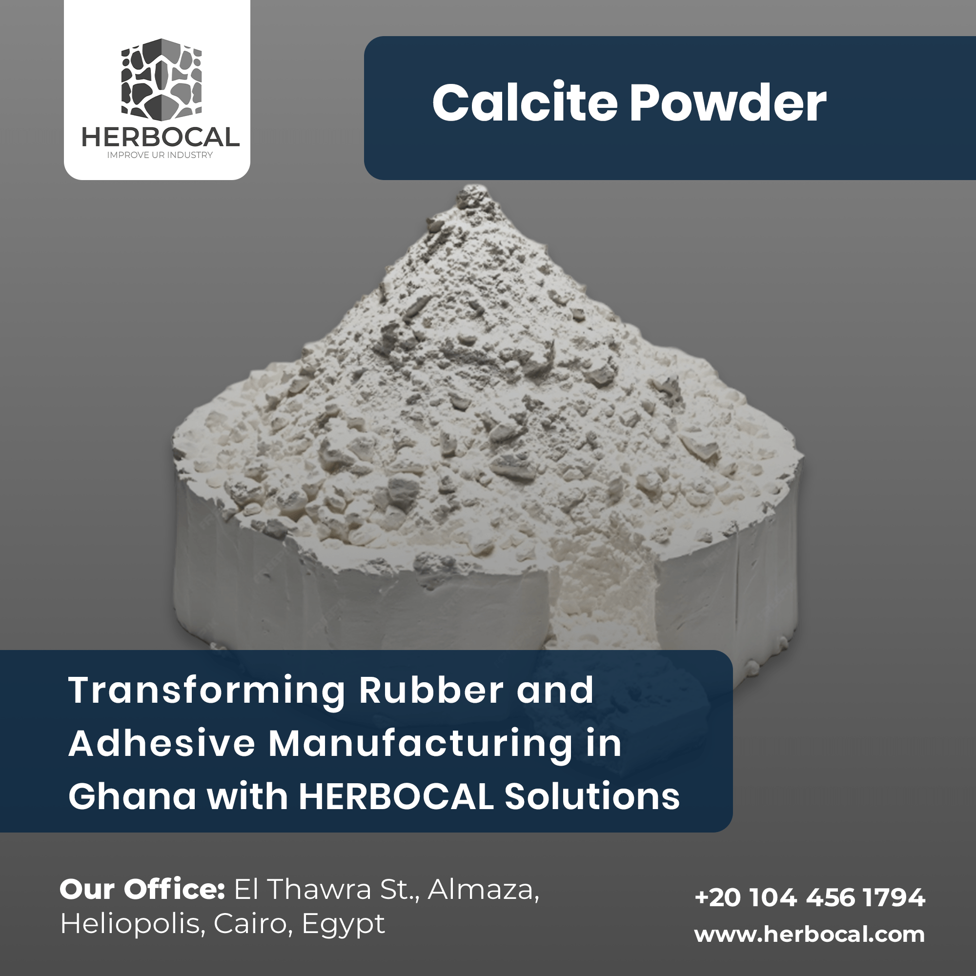 Calcite Powder: Transforming Rubber and Adhesive Manufacturing in Ghana with HERBOCAL Solutions