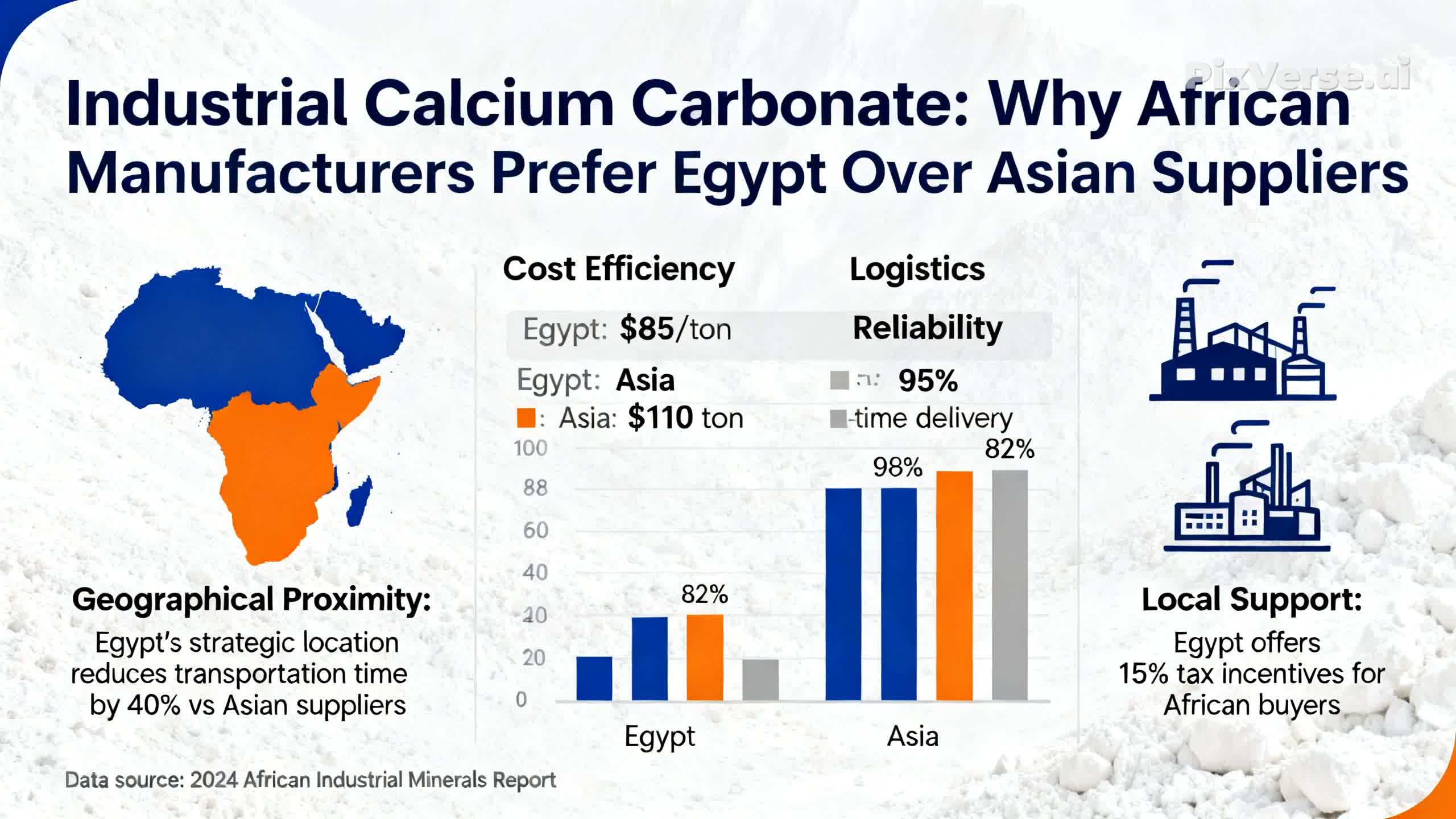 Industrial Calcium Carbonate: Why African Manufacturers Are Choosing Egypt Over Asian Suppliers